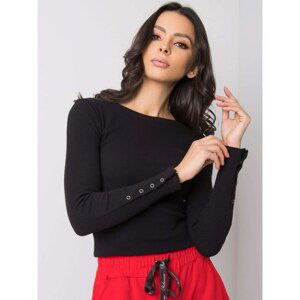 RUE PARIS Black blouse with long sleeves