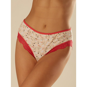 Women´s panties with coral-apricot flowers