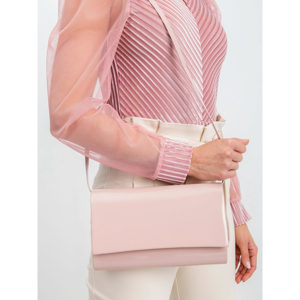 Clutch bag made of varnished eco leather, pink