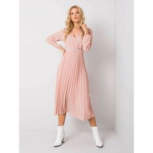 Dusty pink dress with pleats