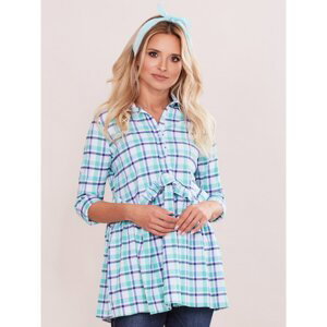 Women´s checkered tunic with a frill, green