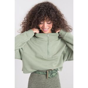 Khaki BSL sweatshirt with zipper