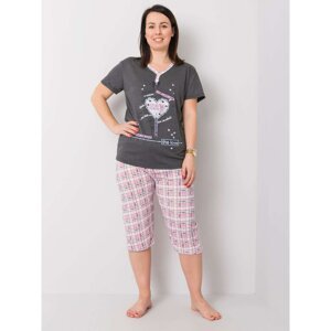 Graphite two-piece plus size pajamas