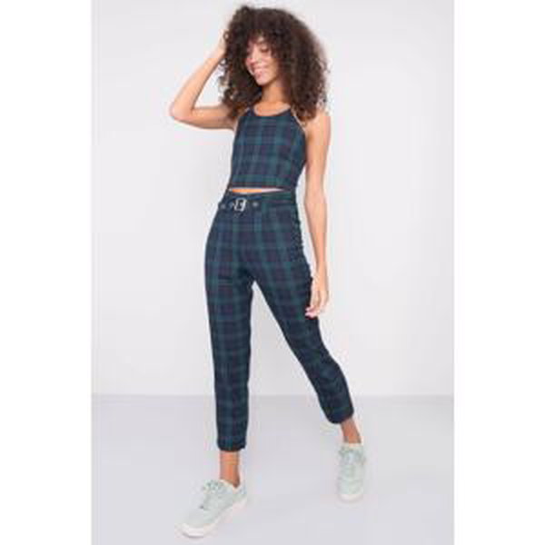 BSL Navy blue checked trousers