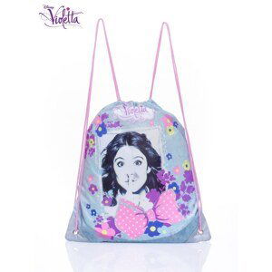 A blue backpack with a Violetta bag