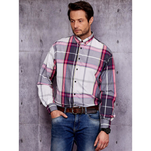 Men´s shirt with a colorful checked PLUS SIZE