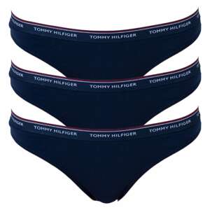 3PACK dámská tanga Tommy Hilfiger tmavě modrá (UW0UW00048 416)