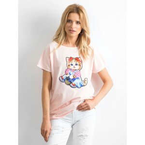 Loose light pink women´s t-shirt