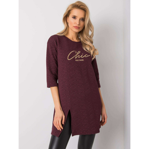 RUE PARIS Plum tunic with embroidery