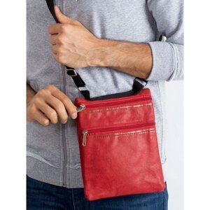 Men´s red eco-leather postman bag