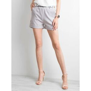 Women's grey shorts with belt