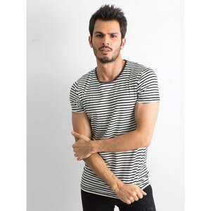Ecru men´s t-shirt with black stripes