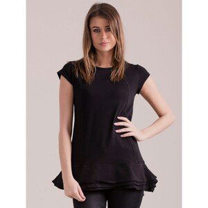 Black tunic with layered ruffles