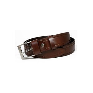 Men´s brown leather belt with fine embossing