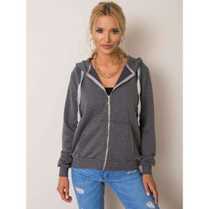 Dark grey cotton melange hoodie