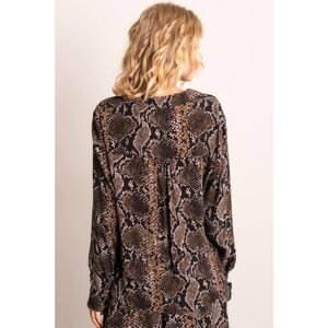 Shirt with snakeskin print BSL black and brown