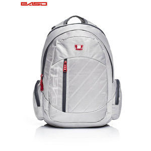 Gray school backpack with quilting