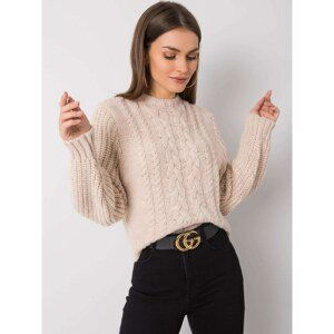 RUE PARIS Beige sweater with braids