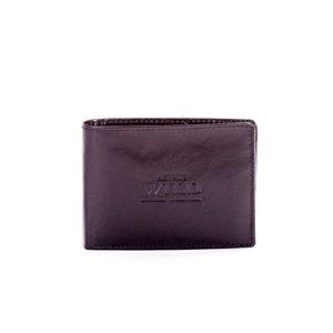 Black wallet for a man with an embossed inscription
