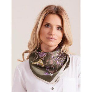 Khaki scarf with flowers