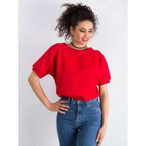 A cotton melange red blouse