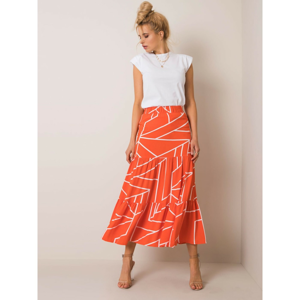 RUE PARIS Coral skirt with a pattern