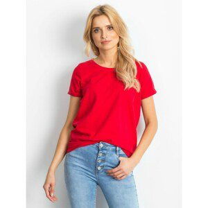 Basic red women´s cotton t-shirt