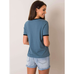 Gray and blue women´s cotton t-shirt