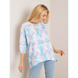 RUE PARIS Turquoise and pink tie-dye sweatshirt