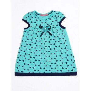 Girls´ mint dress with a pattern and a bow