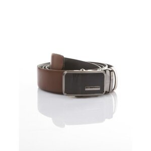 Classic men´s leather belt with automatic buckle brown