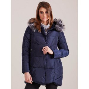 Navy blue winter jacket with hood