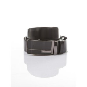 Men´s black leather belt with automatic clasp