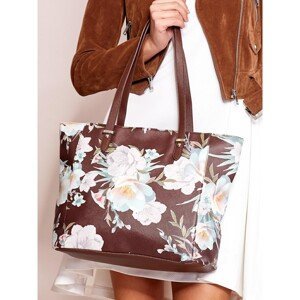 Brown flower shopper bag