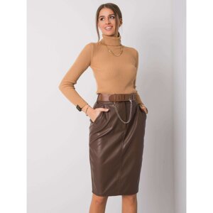 RUE PARIS Brown midi skirt