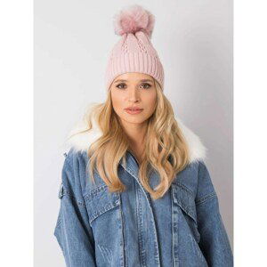 Women´s light pink cap with a pompom