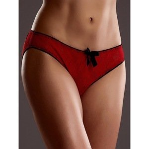 Red lace erotic panties with an open crotch and back