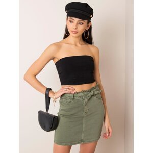 Khaki skirt with a belt