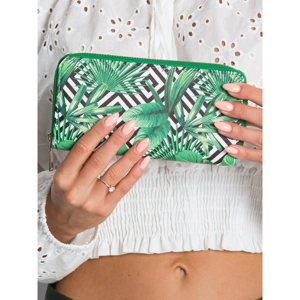 Wallet with white and green print