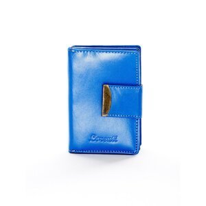 Wallet with a decorative blue flap