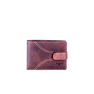 Men´s brown wallet with stitching and a flap