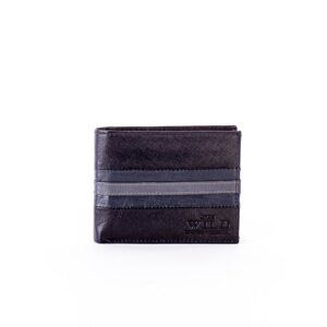 Black and blue leather wallet with embossing