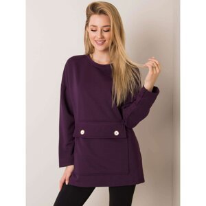 RUE PARIS Purple sweatshirt with a pocket