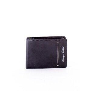 Black leather wallet with slit