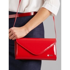 Red clutch bag made of eco leather