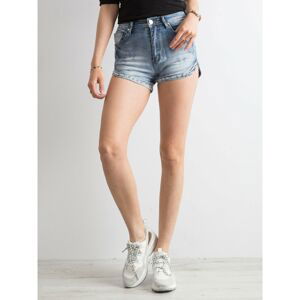 Blue washed denim shorts