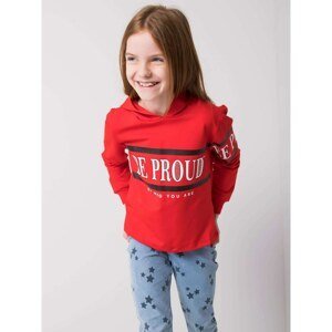 Red cotton sweatshirt for a girl