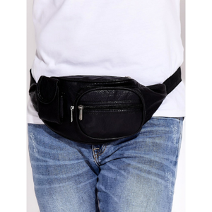 Black leather kidney with a phone holster