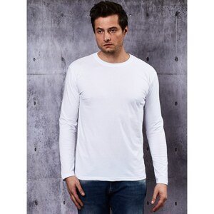 White smooth blouse for men with long sleeves