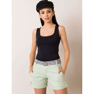 SUBLEVEL Light green shorts with rolled up legs